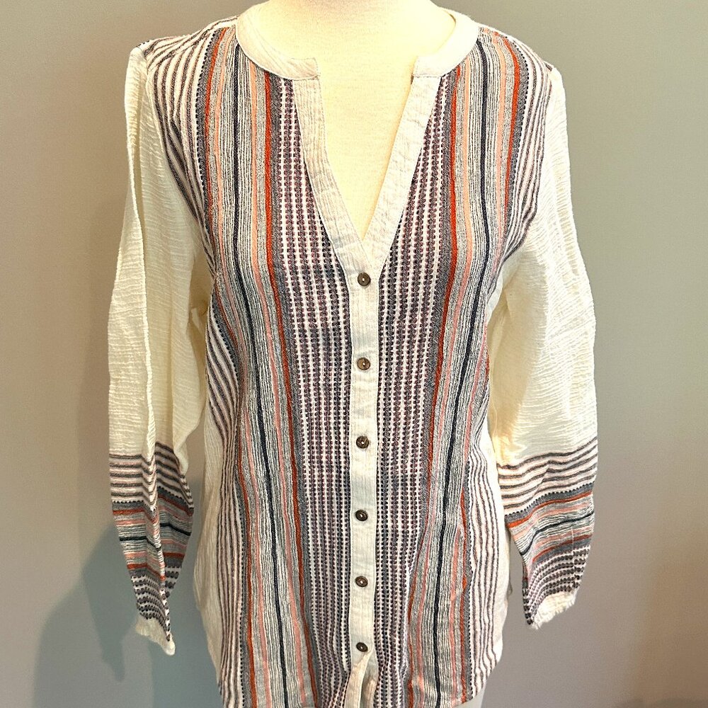 Button Down Shirred Blouse - image 1